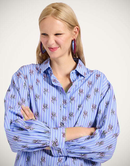 La Doublej Poet Shirt Gryphos Light Blue In Cotton Poplin