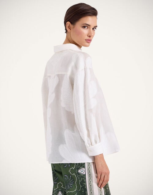 La Doublej Poet Shirt Pineapple Lace White In Jacquard