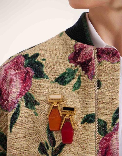 la doublej Portal Brooch 24k Gold Plate & Orange Resin