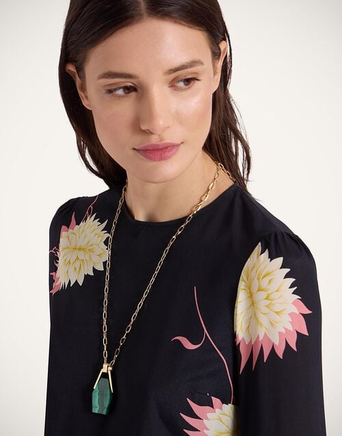 la doublej Portal Necklace 24k Gold Plate & Malachite