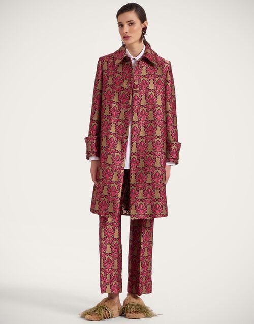 la doublej Precious Coat Herald Fuchsia in Jacquard