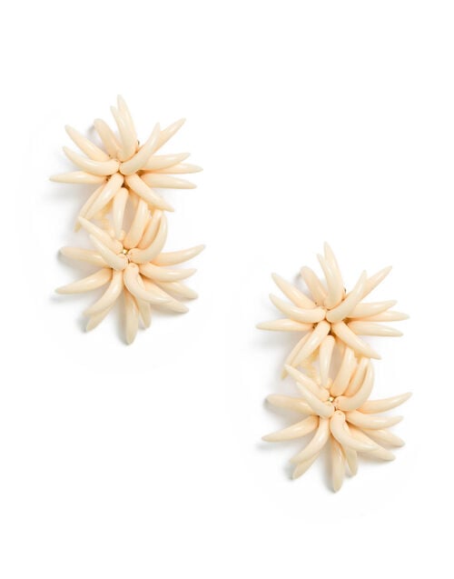 La Doublej Primavera Earrings Solid Ivory In Acrylic Resin