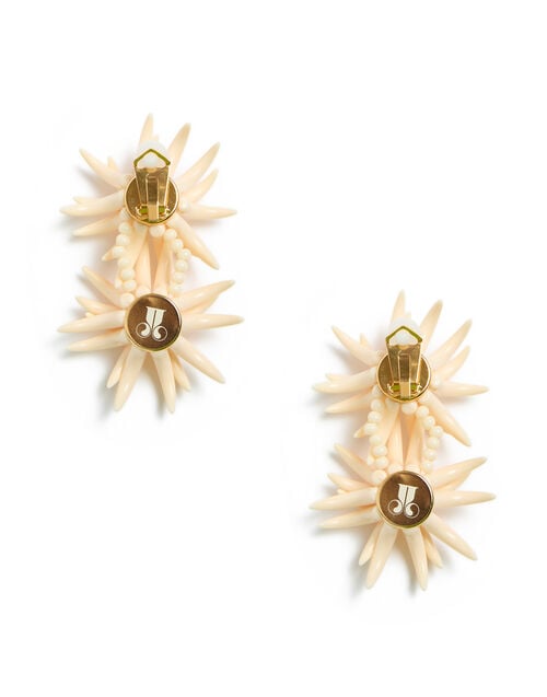 La Doublej Primavera Earrings Solid Ivory In Acrylic Resin