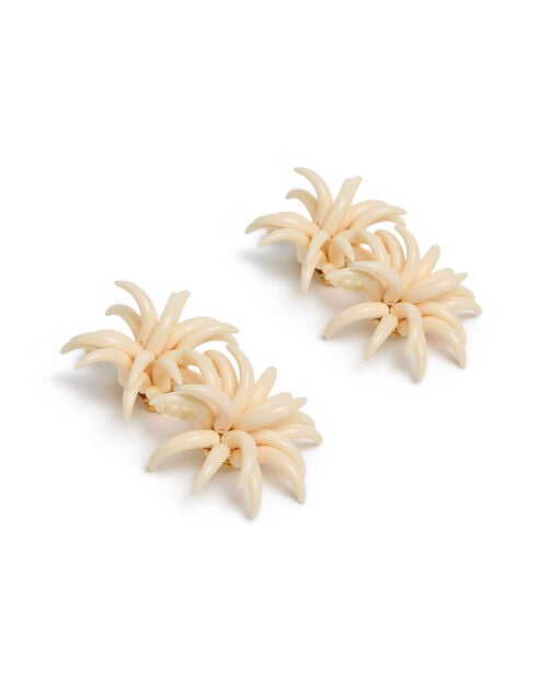 la doublej Primavera Earrings Solid Ivory in Acrylic Resin