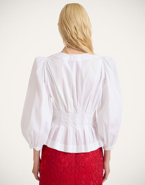 La Doublej Primrose Shirt Solid White In Tailor Poplin