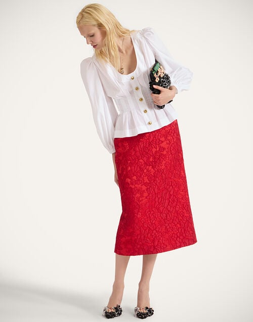 La Doublej Primrose Shirt Solid White In Tailor Poplin