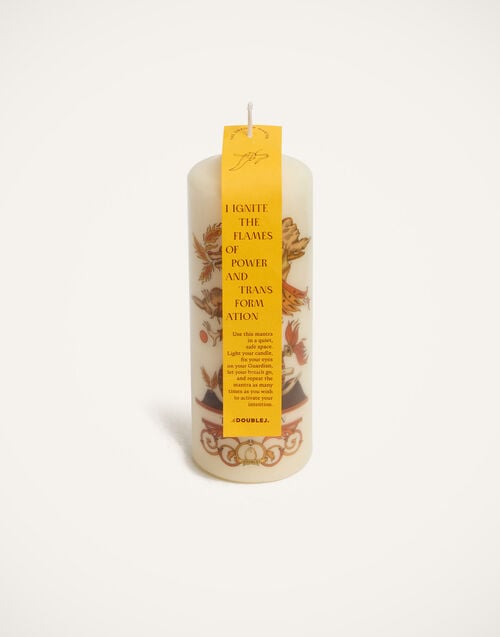 La Doublej Printed Pillar Candle The Dragon Multicolor In Wax