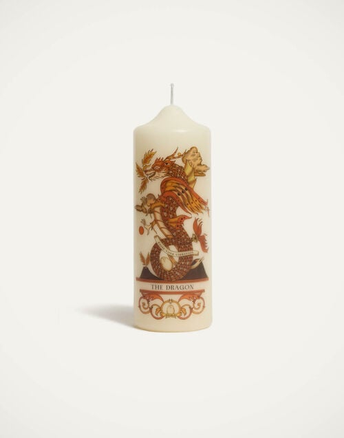 la doublej Printed Pillar Candle The Dragon Multicolor in Wax