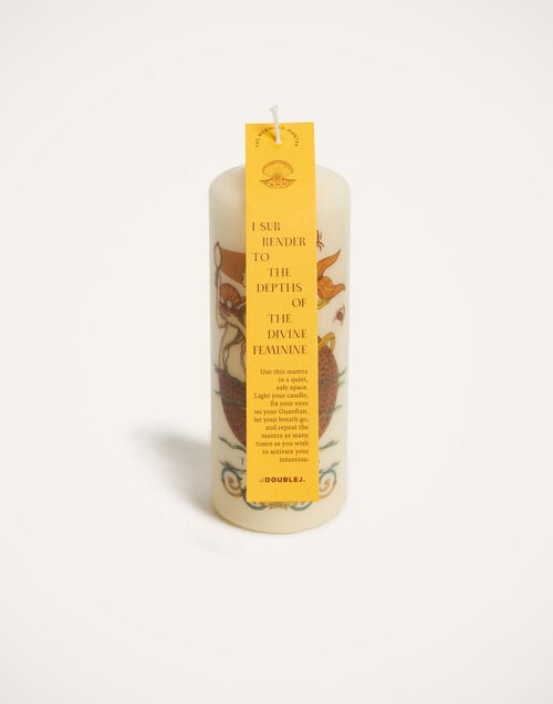 La Doublej Printed Pillar Candle The Mermaid Multicolor In Wax