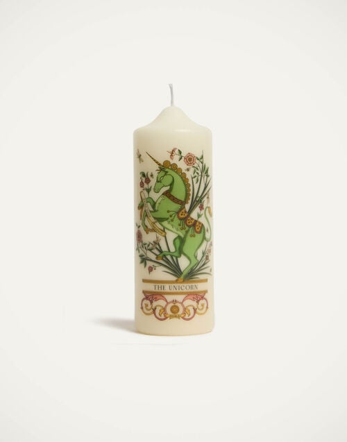la doublej Printed Pillar Candle The Unicorn Multicolor in Wax