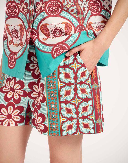 La Doublej Pull-Up Shorts Pagoda Placée Rust In Cotton Poplin