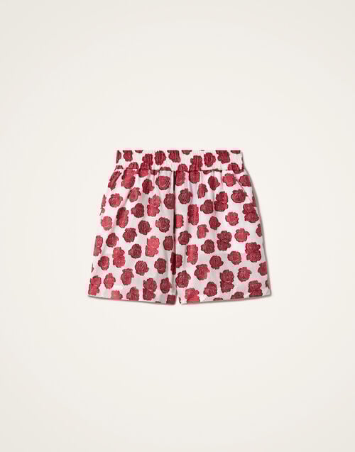 La Doublej Pull-Up Shorts Rose White In Voile Fil Coupé