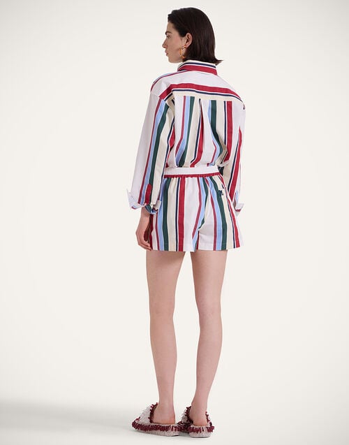 La Doublej Pull-Up Shorts Stripes Multicolor In Jacquard