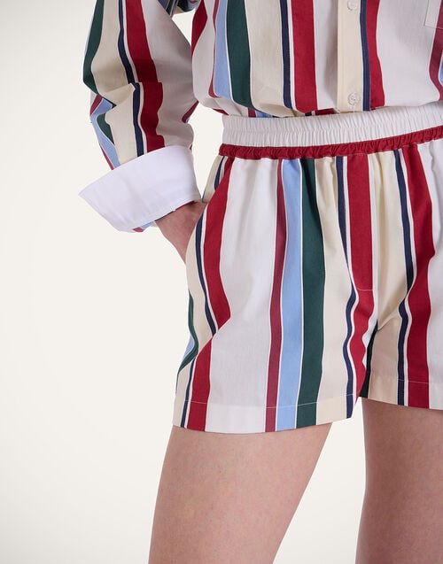 La Doublej Pull-Up Shorts Stripes Multicolor In Jacquard