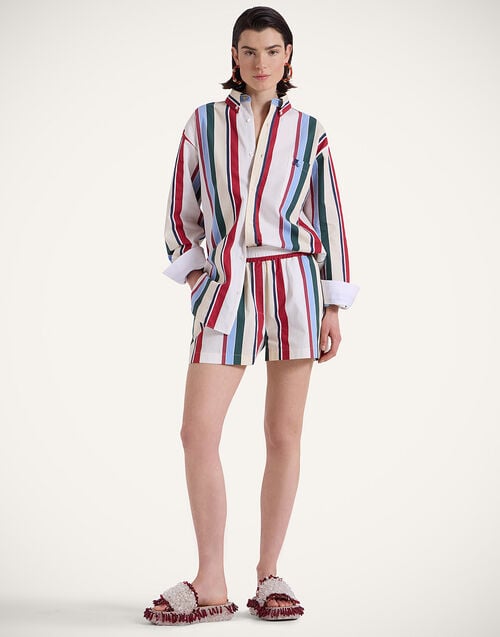 la doublej Pull-Up Shorts Stripes Multicolor in Jacquard