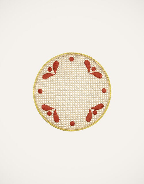 La Doublej Raffia Placemats Set Of 2 Capri Brick In Raffia
