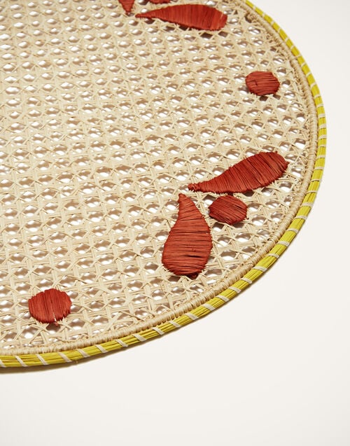 La Doublej Raffia Placemats Set Of 2 Capri Brick In Raffia