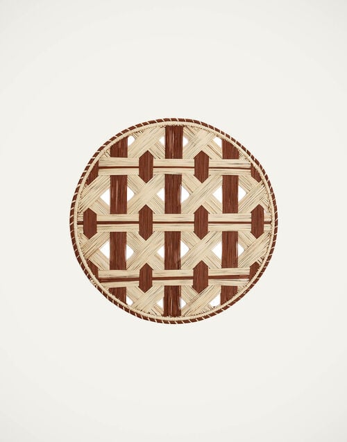 La Doublej Raffia Placemats Set Of 2 Napoli Cioccolato In Iraca