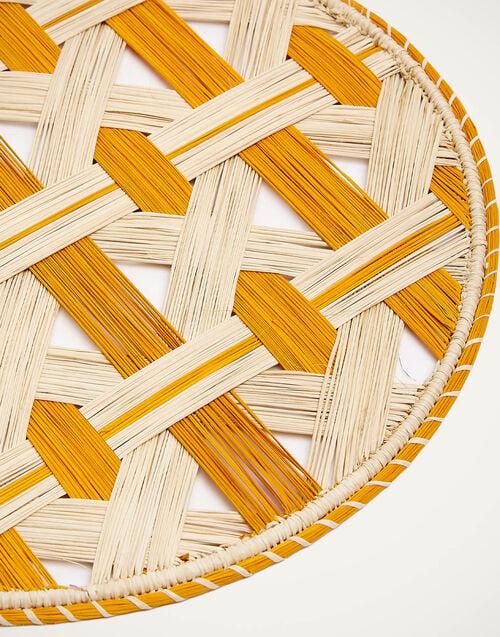 La Doublej Raffia Placemats Set Of 2 Napoli Saffron In Iraca
