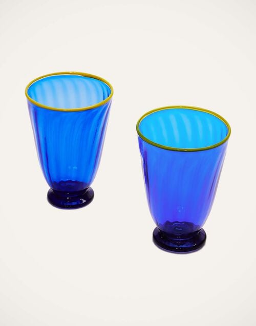 La Doublej Rainbow Glass Set Of 2 Blue In Murano Glass