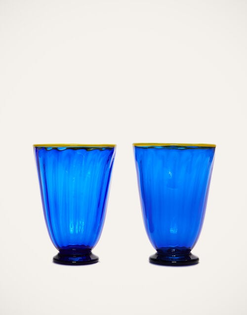 la doublej Rainbow Glass Set of 2 Blue in Murano Glass