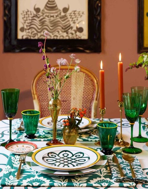 La Doublej Rainbow Glass Set Of 2 Green In Murano Glass