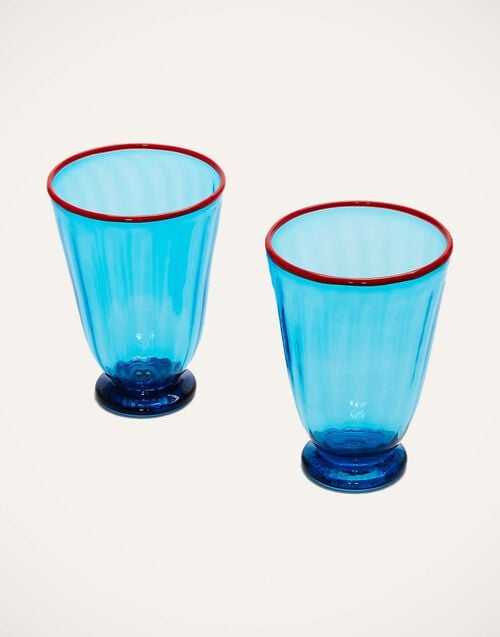La Doublej Rainbow Glass Set Of 2 Turquoise In Murano Glass