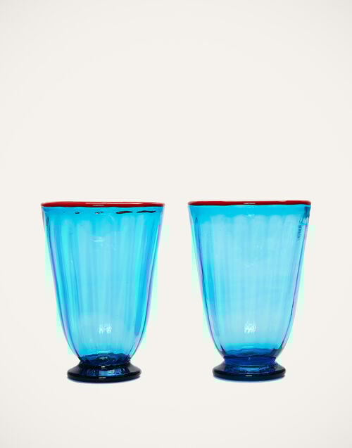 la doublej Rainbow Glass Set of 2 Turquoise in Murano Glass