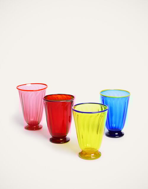 la doublej Rainbow Glass Set of 4 Rainbow in Murano Glass