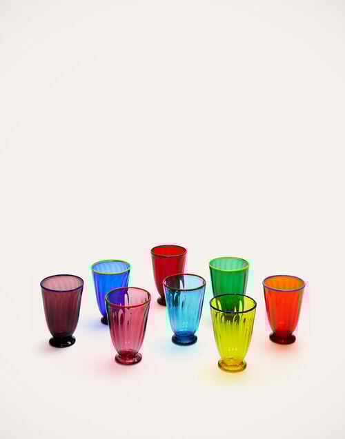 la doublej Rainbow Glass Set of 8 Rainbow in Murano Glass