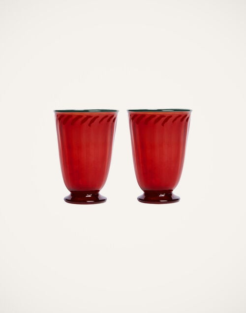 la doublej Rainbow Glasses Set Of 2 Red in Murano Glass