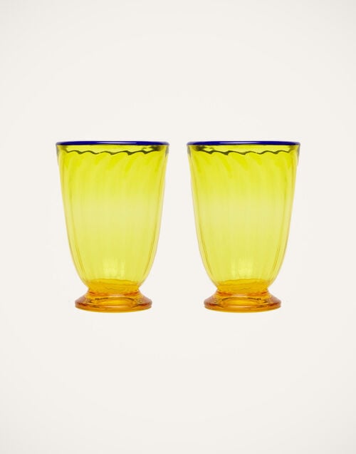 la doublej Rainbow Glasses Set Of 2 Yellow in Murano Glass