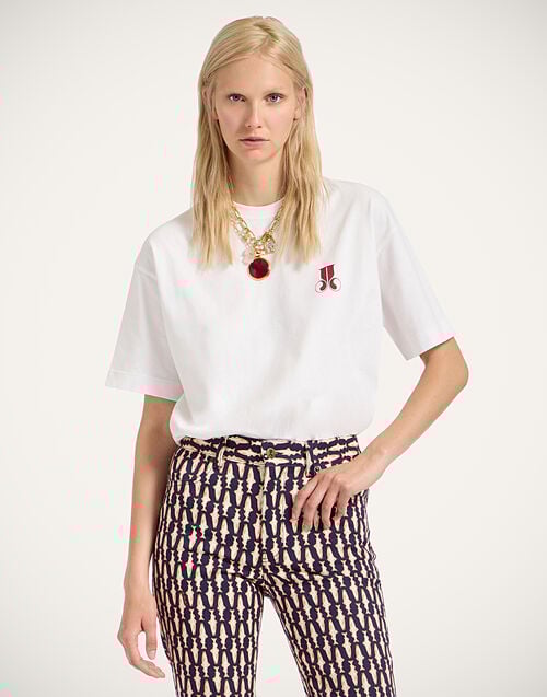 la doublej Raise Your Vibration T-Shirt Solid Print in Jersey