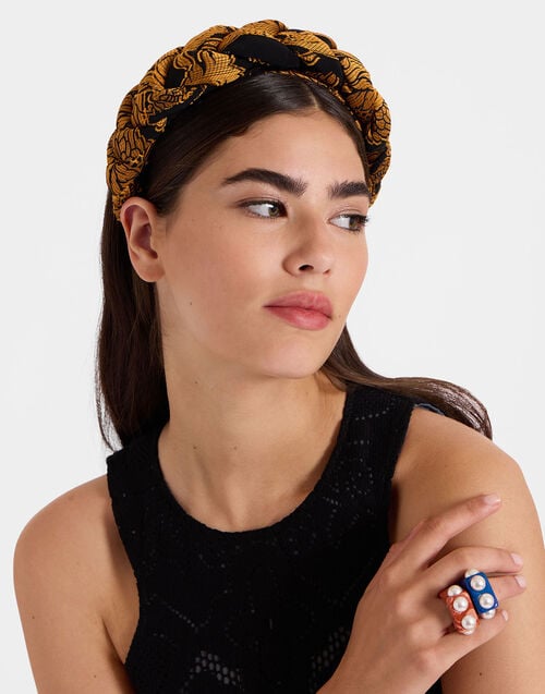 La Doublej Rapunzel Headband Cherubs Black In Fil Coupé