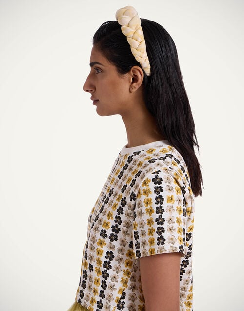 La Doublej Rapunzel Headband Iris Yellow In Jacquard
