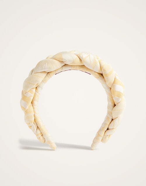 La Doublej Rapunzel Headband Iris Yellow In Jacquard