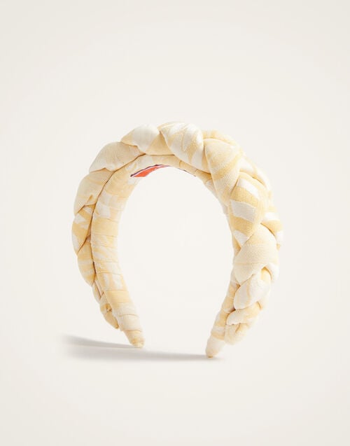 La Doublej Rapunzel Headband Iris Yellow In Jacquard