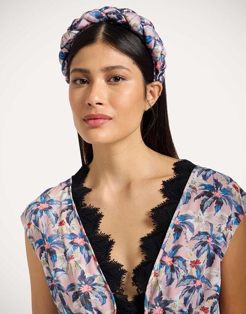 la doublej Rapunzel Headband Mini Tropicana Mauve in Twill Poly