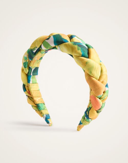 La Doublej Rapunzel Headband Zesty Yellow In Twill Poly