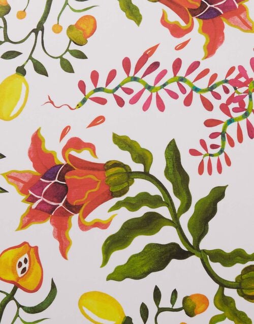 La Doublej Rectangular Printed Tray Eden In Laminated Birch Wood