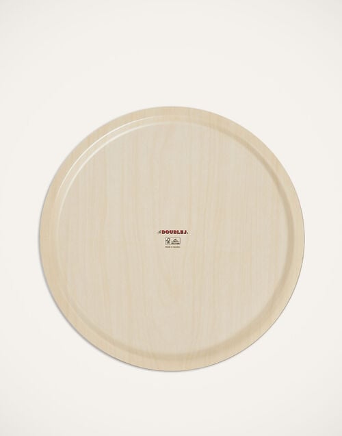 La Doublej Round Printed Tray Eden In Laminated Birch Wood