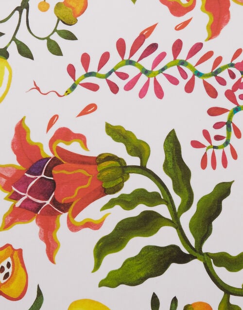 La Doublej Round Printed Tray Eden In Laminated Birch Wood