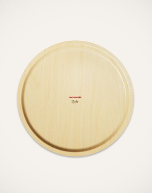 La Doublej Round Printed Tray Feria Midnight In Laminated Birch Wood
