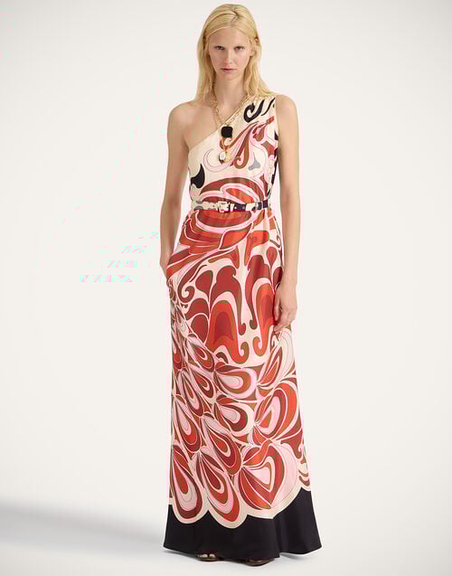 La Doublej Roy Dress Phoenix Placée Ivory In Silk Twill