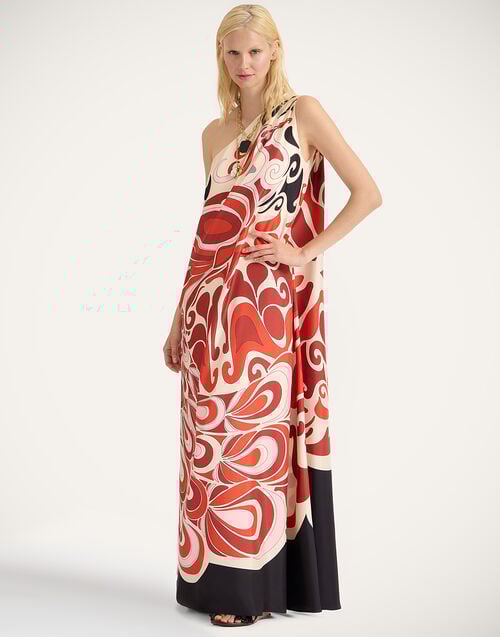 la doublej Roy Dress Phoenix Placée Ivory in Silk Twill