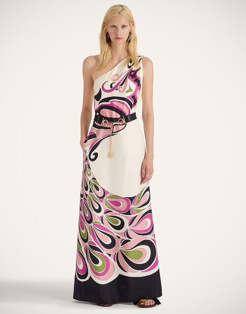 La Doublej Roy Dress Phoenix Placée Pink In Silk Twill