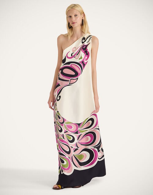 La Doublej Roy Dress Phoenix Placée Pink In Silk Twill