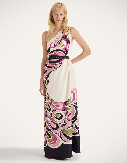 la doublej Roy Dress Phoenix Placée Pink in Silk Twill