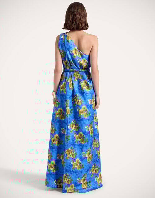 La Doublej Roy Dress Riptide Light Blue In Silk Twill