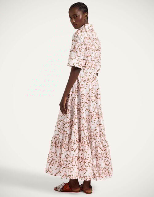 La Doublej San Pietro Dress Fern White In Embroidered Cotton